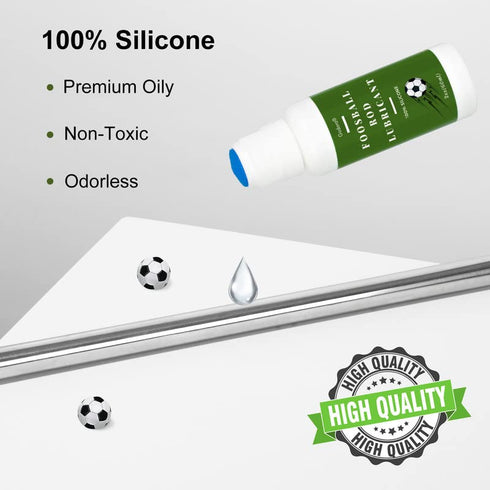 100% Pure Silicone Foosball Rod Lubricant for Sports Arcade Soccer Game Accessories, Foosball Rod Lubricant with Dauber