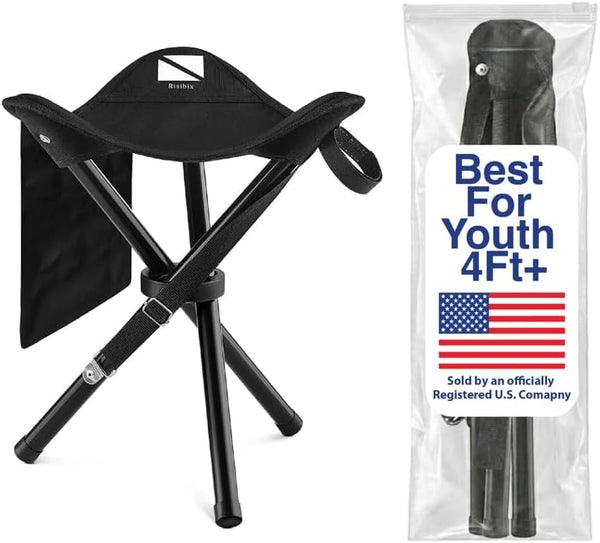 RISIBIX Foldable Tripod 13.4'' Stool - for Youth & Kids 4 FT+, U.S.