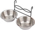 Stainless Steel Dual Hanging Food Water Bowl Feeder with Hook for Cat, Dog, Puppy Crate, Cage, and Kennel