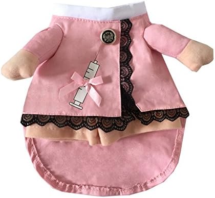Pet Dog Cat Halloween Costume Doctor Nurse Costume Dog Jeans Clothes Cat Funny Apperal Outfit Uniform(Nurse,XS)