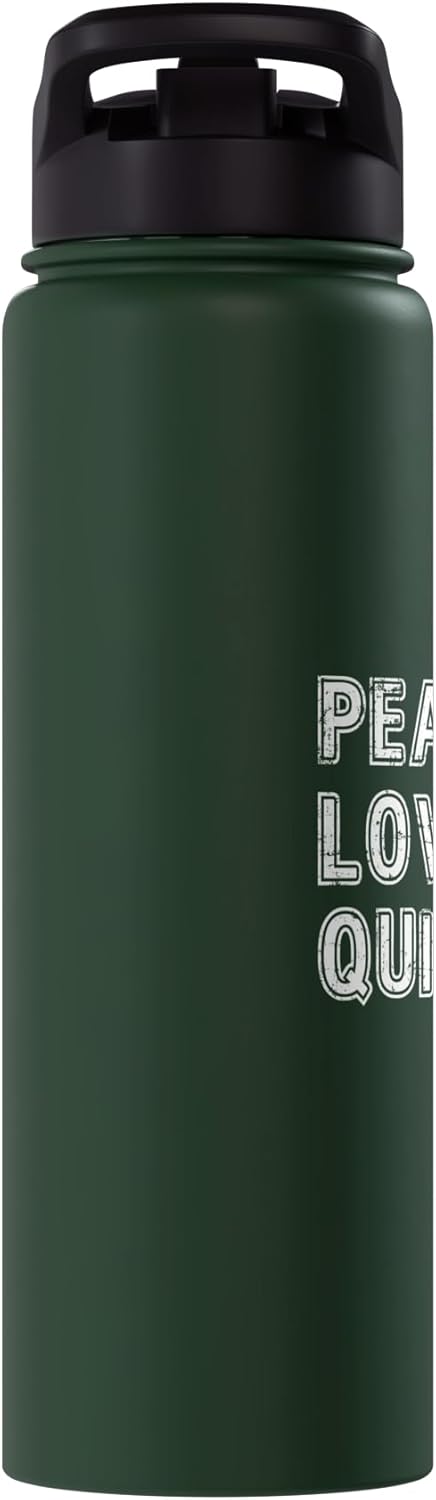 Quinoa Gifts Peace Love and Quinoa Stainless Steel Insulated Water Bottle