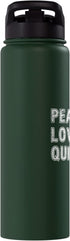 Quinoa Gifts Peace Love and Quinoa Stainless Steel Insulated Water Bottle