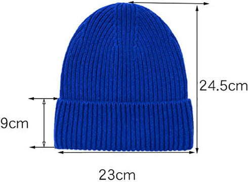 Knit Beanie Hat, 100% Sheep Wool for Men and Women, Pure Wool Ribbed Warm Hat