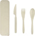 YUNSHENGFANGDM Wheat Straw Utensils Set with Case, Reusable Travel Cutlery Set with Spoon