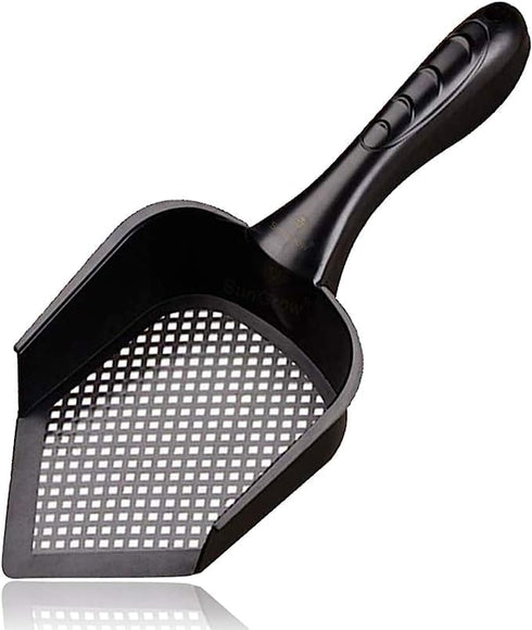 SunGrow Reptile Litter Scoop, Pointed Edge Shovel for Cat & Chicken Coop, Black, 1 Pc per Pack