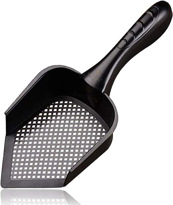 SunGrow Reptile Litter Scoop, Pointed Edge Shovel for Cat & Chicken Coop, Black, 1 Pc per Pack