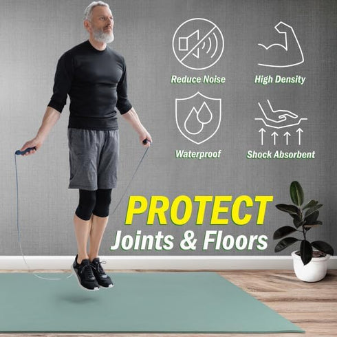 Large Yoga Mat - 6’x4’ Wide Exercise Mat, 8mm Thick Non-Slip Workout Mat