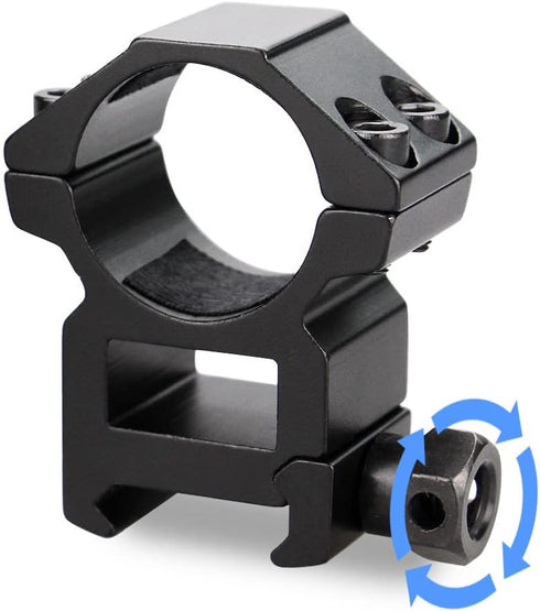 Scope Rings, High Profile Rifle Scope Mounts for Picatinny Rail (1 inch, Set of 2)