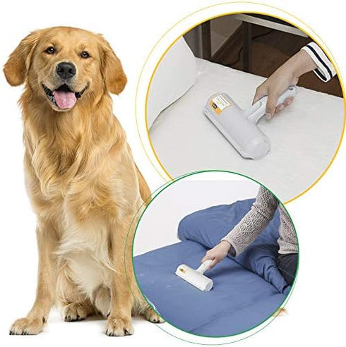 Nado Care Pet Hair Remover Roller, Self Cleaning Lint Roller for Dog & Cat Hair from Furniture, White