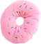 Jowxsx Pink Donut Shape Dog Toys,Plush Pet Toy Sprinkled Donut Dog Chew Toy,No