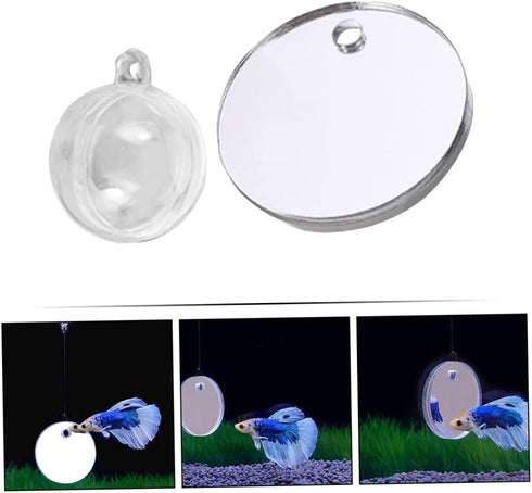 balacoo 1 Set Acrylic Betta Training Mirror Double Sided Mirror Plastic Float Fish Tank Transparent