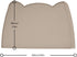 Dog Food Mat Beige, 24 * 15'' Silicone Pet Feeding Mat with Residue Collection Pocket, Waterproof