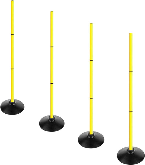 ASENVER 4FT Set Agility Poles Detachable Speed Training Poles Soccer Slalom Sticks with Agility Ladder and Cones