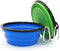 Collapsible Water Bowls for Cats Dogs, 2 Pack, Portable Pet Feeding Dish for Traveling, Large, Blue+Green