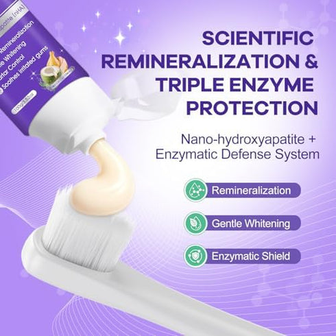 Enzymatic Toothpaste for Dogs and Cats with Nano-Hydroxyapatite and Soft Bristles Toothbrush
