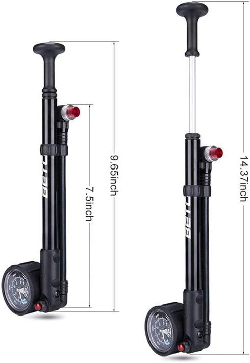 MTB High Pressure Shock Pump - 400 PSI Max for Fork & Rear Suspension with No-Loss Schrader Valve