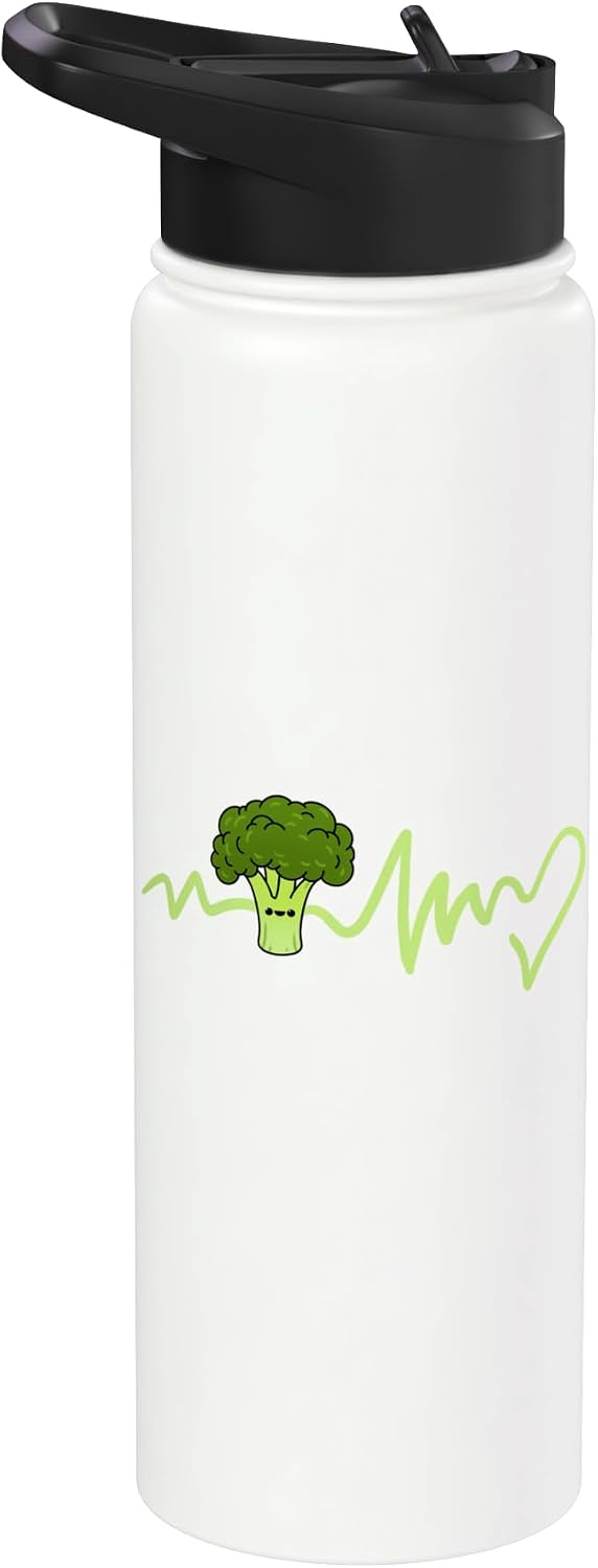 Broccoli Heartbeat Broccoli Lover Stainless Steel Insulated Water Bottle