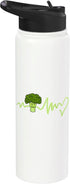 Broccoli Heartbeat Broccoli Lover Stainless Steel Insulated Water Bottle
