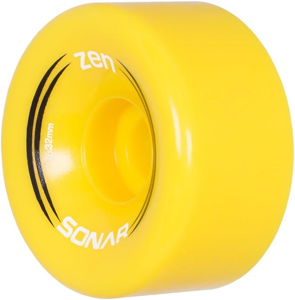 Sonar Wheels - Zen Quad Roller Skate Wheels, 4 Pack of 32mm x 62mm 85A Wheels, Yellow