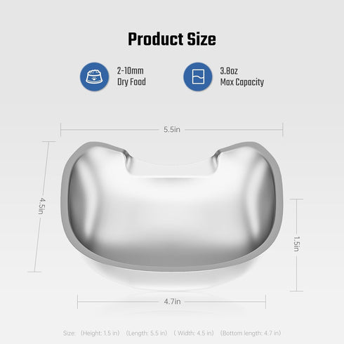 Stainless Steel Cat Bowls for Automatic Pet Feeder, Whisker Fatigue Relief, Easy to Clean Friendly Shape
