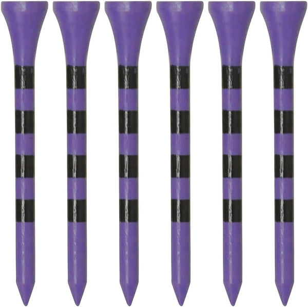 Striped Wooden Golf Tees | 2 3/4 Inch, 100 Count | Colorful Bamboo Durable, Gifts for Men Women