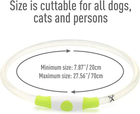 LED Dog Collar Light Up Dog Collars 1 Count USB Rechargeable TPU Glow Safety Basic Collars for Large Medium Small Dogs