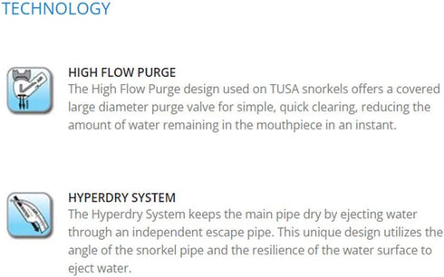 TUSA SP-580 Imprex II Hyperdry Scuba Diving Snorkel