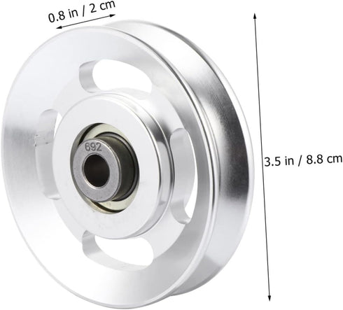 YARNOW 4pcs Aluminum Alloy Pulley Exercise Wheel, Cable Pulley Attachments for Home Gym Replacement Parts
