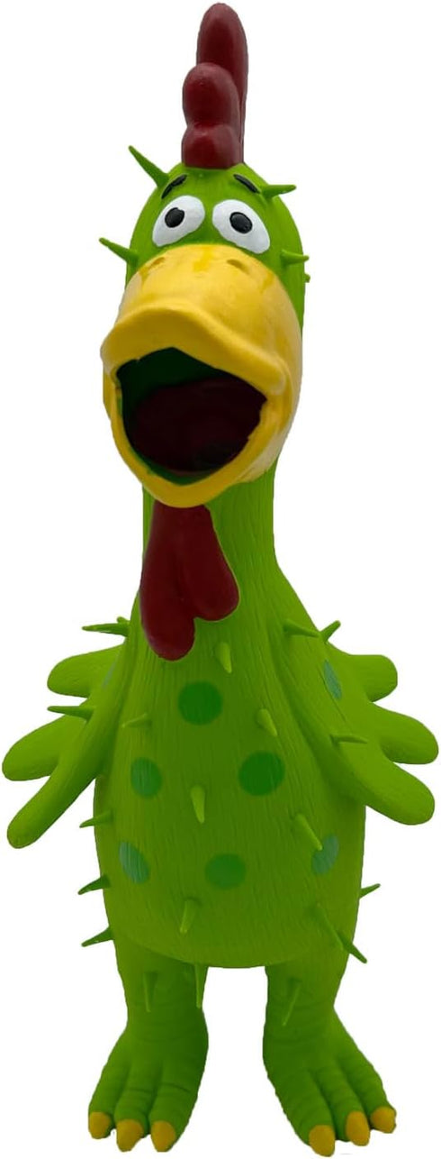 Hoiasem 2 Pack 10 Inch Latex Polka dot Burr Chicken Dog Toys that Oinks for Medium Large Dogs