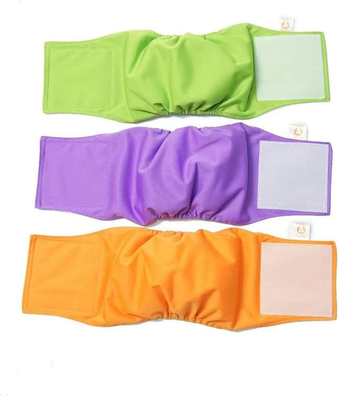 3 Pack Set PETTING IS CARING Male Dog Wraps Washable & Reusable Belly Band Diapers Materials Durable Machine Washable