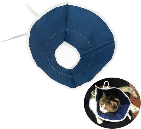 Soft Cat Recovery Collar E Collar, Nonwoven Fabric Elizabethan Collar for Cats and Puppies, Easy to Eat (M)