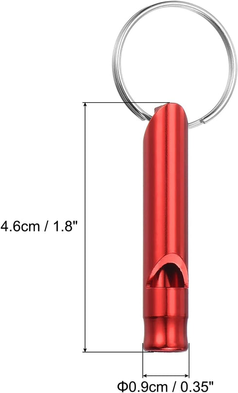 PATIKIL Emergency Whistles, 12 Pack Safety Whistle with Keychain Aluminum Loud Sound Outdoor Survival Whistle for Camping Hiking Hunting, Red