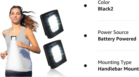 GOANDO 2 Pack Running Lights, Safety LED Light for Joggers, High Visibility Reflective Gear with USB Charging
