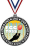 Egg Toss Second Place Medals, 2 3/4" Silver Egg Toss Trophy Medal