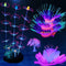 4 Pack Silicone Glowing Fish Tank Decorations, Simulation Glowing Coral Sea Anemone and Lotus Leaf for Aquarium