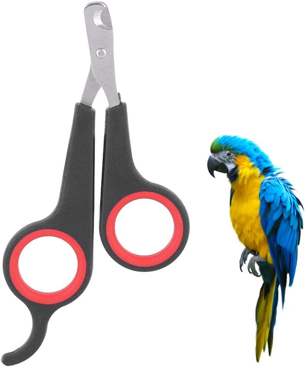 Pet Nail Clippers for Birds, Small Animals, Grooming Tool Scissors Clipper for Parrots, Black and Red