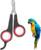 Pet Nail Clippers for Birds, Small Animals, Grooming Tool Scissors Clipper for Parrots, Black and Red