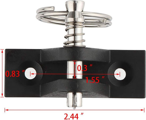 VTurboWay 4 Pack Marine Grade Nylon Bimini Top 90° Plastic Deck Hinge with Pin & Ring, 316 Stainless Steel