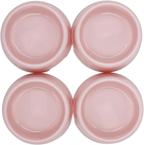 Dog Bowls Cat Bowls, Plastic Bowls, Pink, Set of 4
