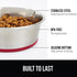 Gorilla Grip Stainless Steel Metal Dog Bowl Set of 2, Rubber Base, Heavy Duty Feeding Dishes, Food Grade BPA Free, Less Sliding, Quiet Pet Bowls for Cats and Dogs, Holds 2 Cups (16 fl oz), Red