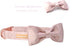 Unique style paws Pink Silk Dog Collar with Bow, Soft Adjustable Bowtie Gift for Large Female Dogs