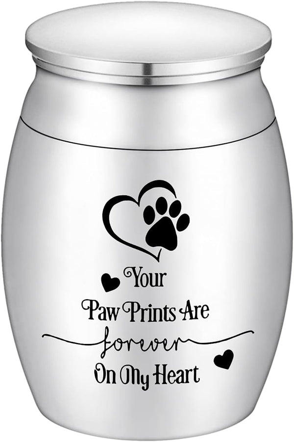 Small Dog Urn for Ashes, 1.57 Inches Mini Cremation Urn for Pet Ashes, Tiny Pet Paw Keepsake Holder