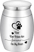 Small Dog Urn for Ashes, 1.57 Inches Mini Cremation Urn for Pet Ashes, Tiny Pet Paw Keepsake Holder