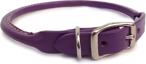 Rolled Dog Collar - Purple, Size 14