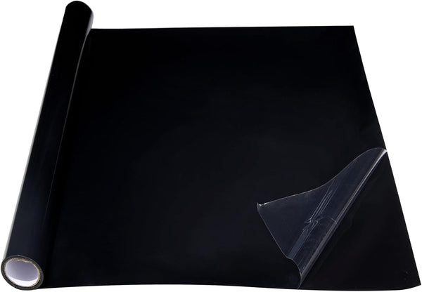 COCODE Black Aquarium Background, 39.3"x17.7" Static Cling Self-Adhesive Vinyl Fish Tank Background, Aquarium Wallpaper