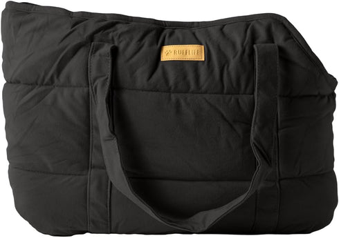 Cozy Plush Pet Carrier Purse - Lightweight Tote Design for Small Dogs and Puppies, Secure Harness Clip (Black)