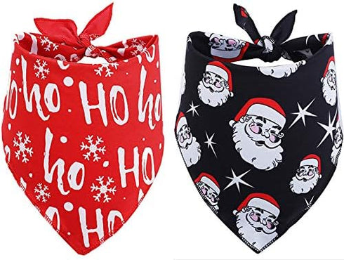 BoomBone 2 Pack Christmas Dog Bandana, Triangle Bibs Pet Scarf for Medium to Large Dogs