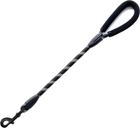 Short Dog Leash for Training | Comfortable Padded Handle | Medium Large Dogs Up to 80lbs, Black