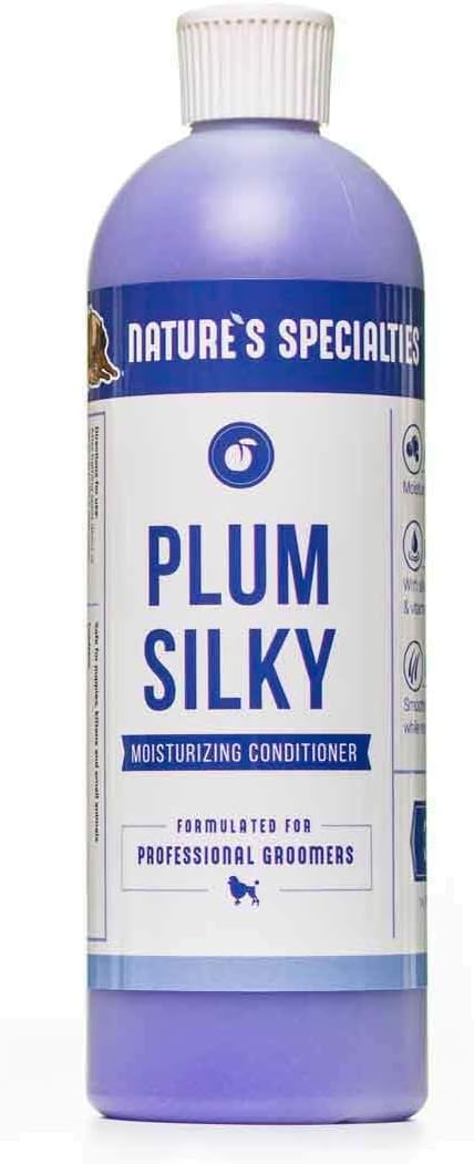 Nature's Specialties Plum Silky Dog Conditioner Concentrate 16 oz, Natural Choice for Professional Groomers with Keratin