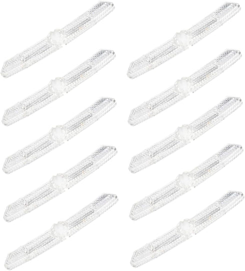 Kisangel 10pcs Bicycle Reflector - White Wheel Reflectors for Night Riding Accessories